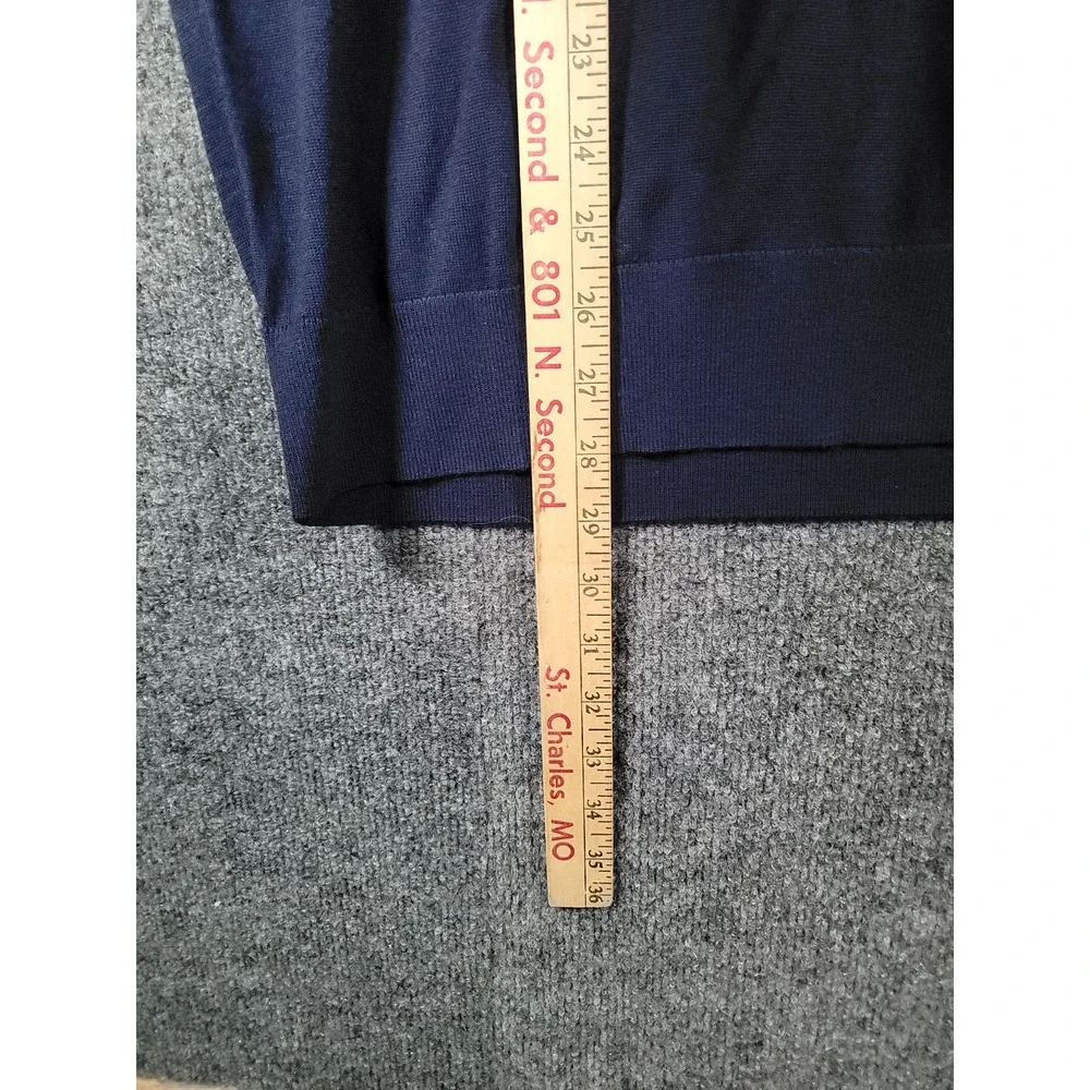Banana Republic Mens Navy Blue 100% Extra Fine Merino Wool V-Neck Sweater Large